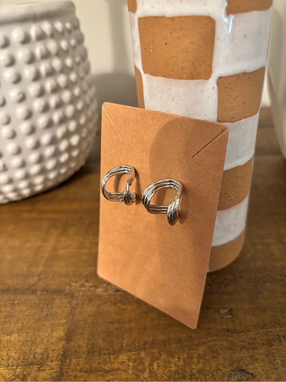 Silver Knot Hoop Earrings